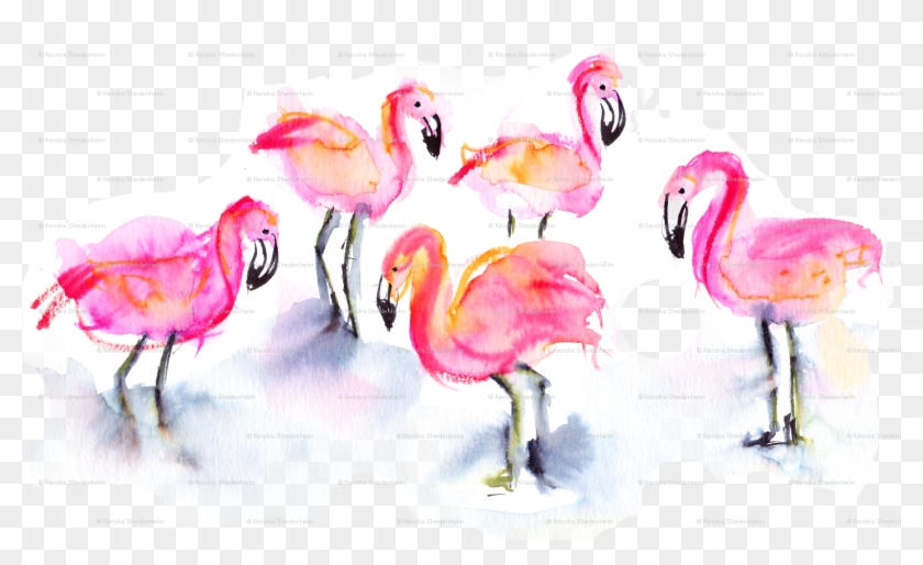 Greater Flamingo , Png Download - Watercolor Paint Clipart #3000115