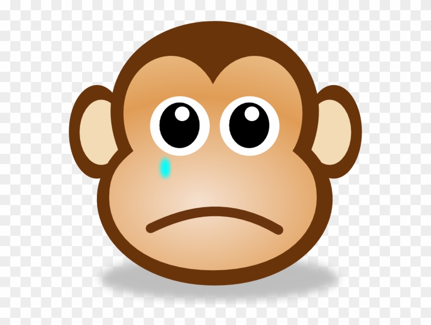Sad Monkey Face Cartoon Clipart
