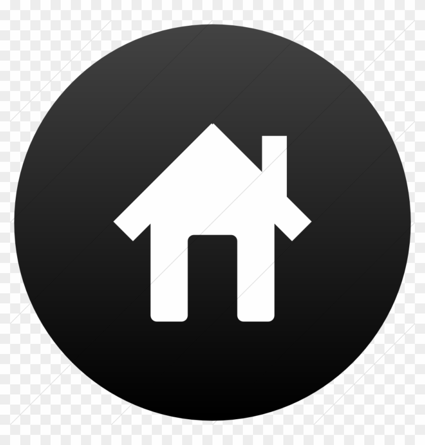 12 House Icon Flat Images - Twitter Icon Black Circle Clipart #3001527