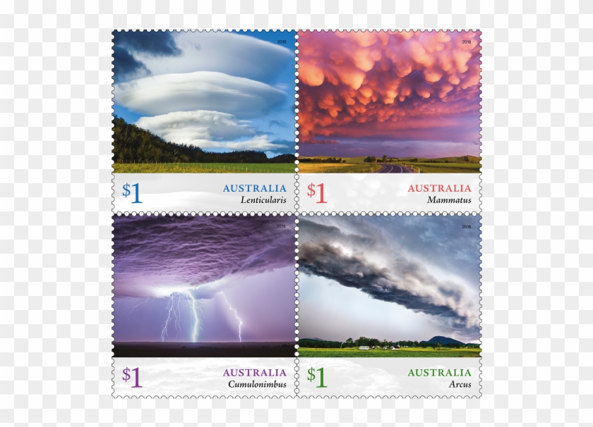Set Of Stamps - Australian Clouds Stamps Clipart