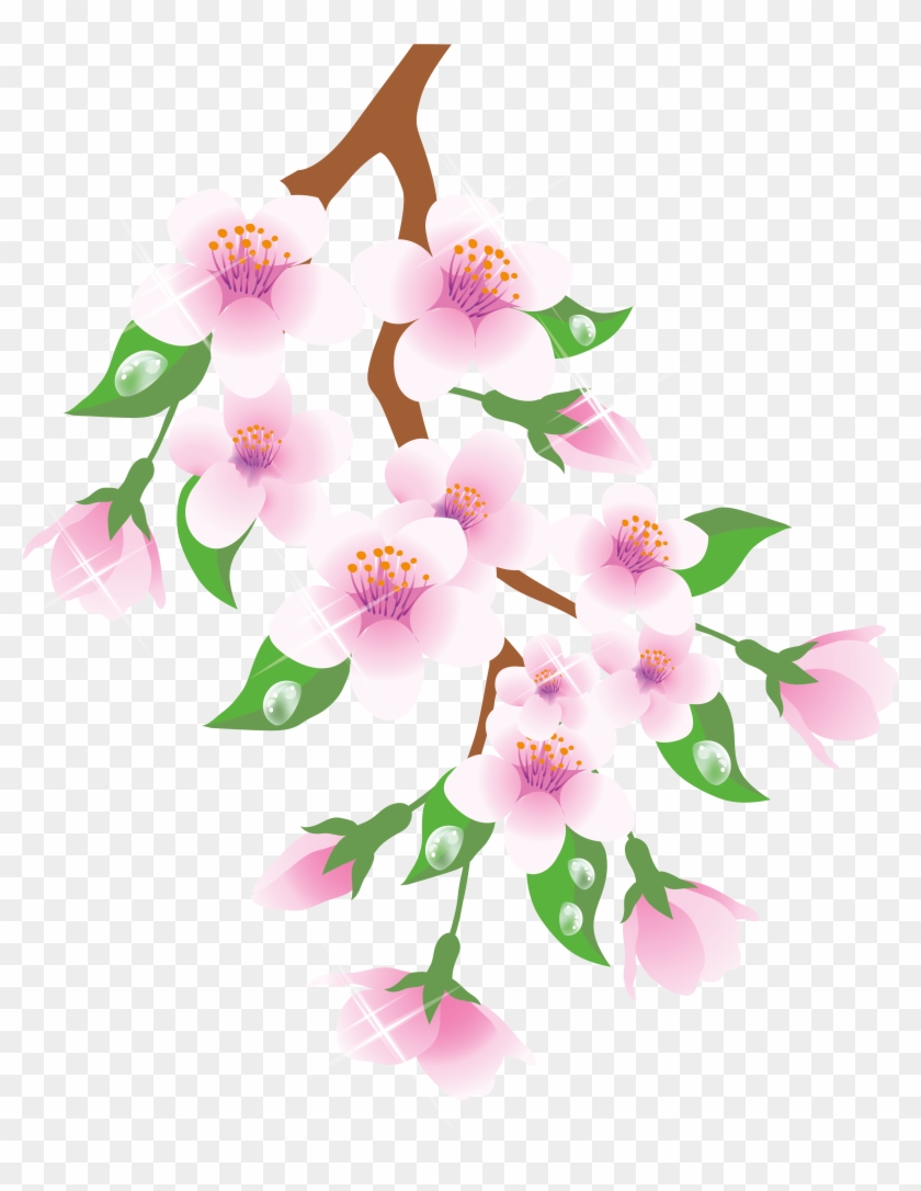 Setting Clipart Spring - Flower With Branches Png Transparent Png