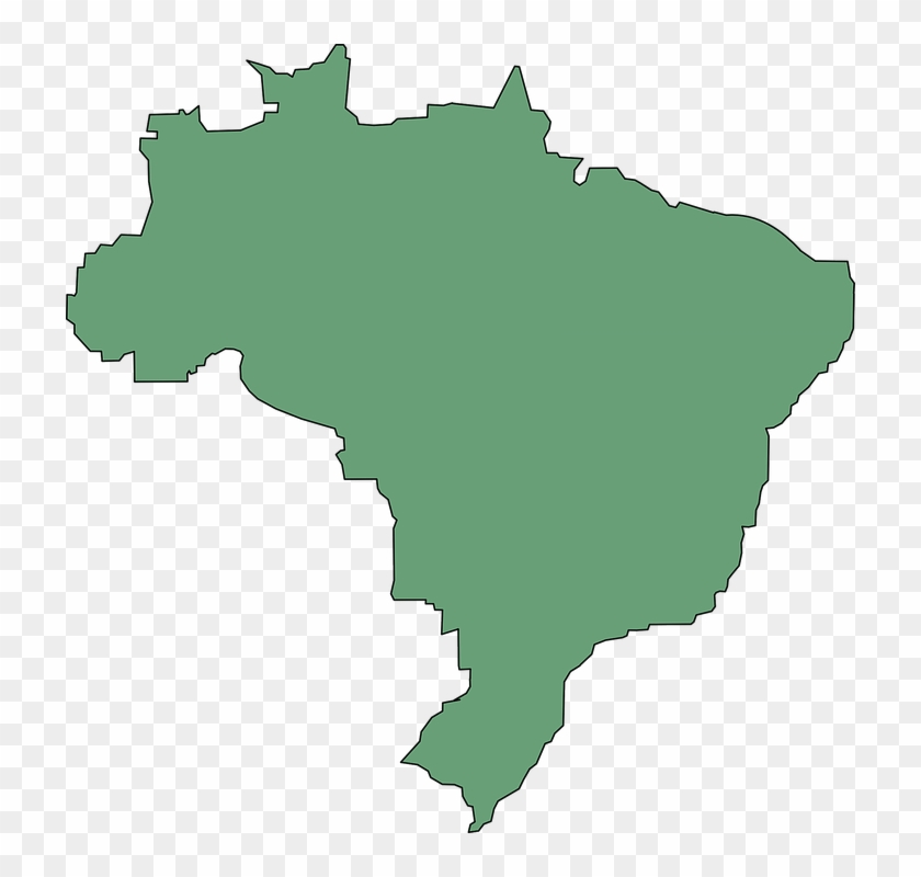 Brazil States Blank - Brazil Map Clipart #3004400