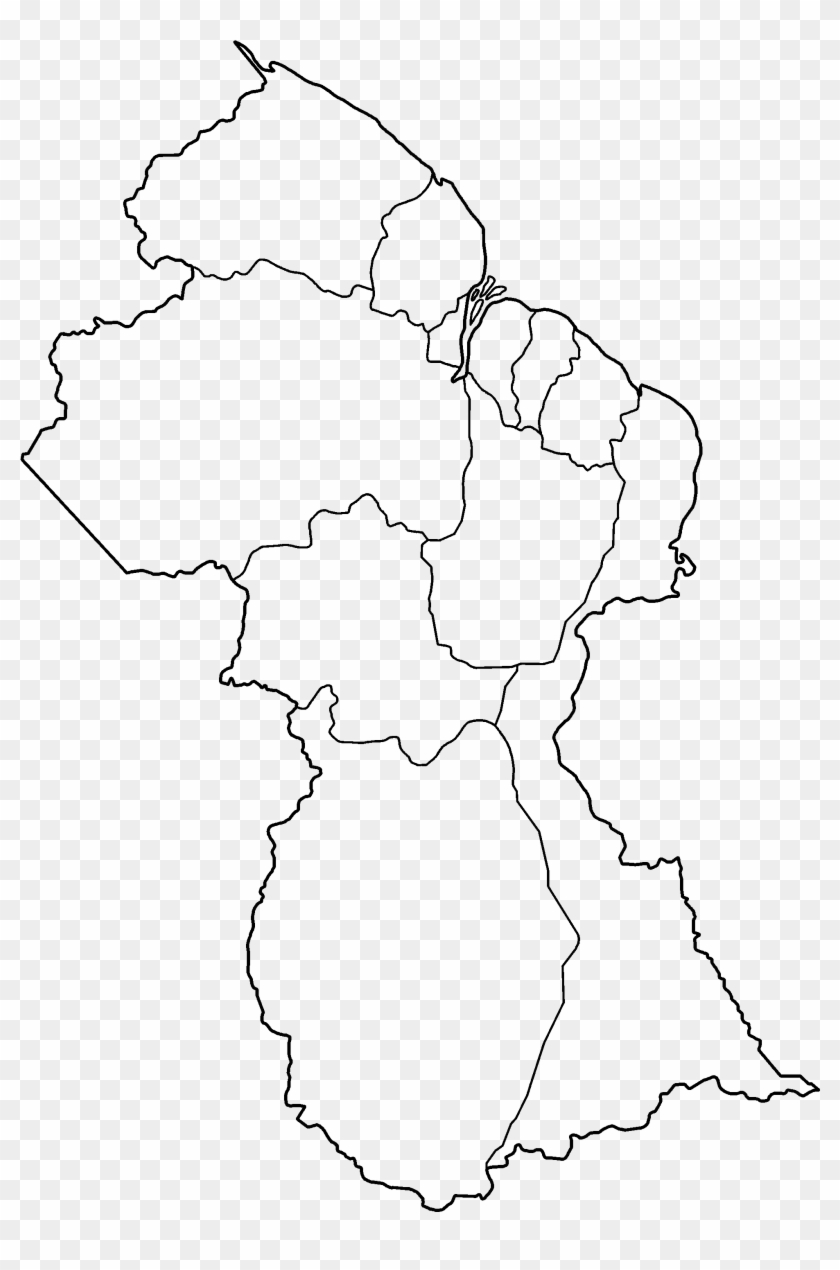 Administrative Map Of Guyana - Drawing Of The Map Of Guyana Clipart #3004535
