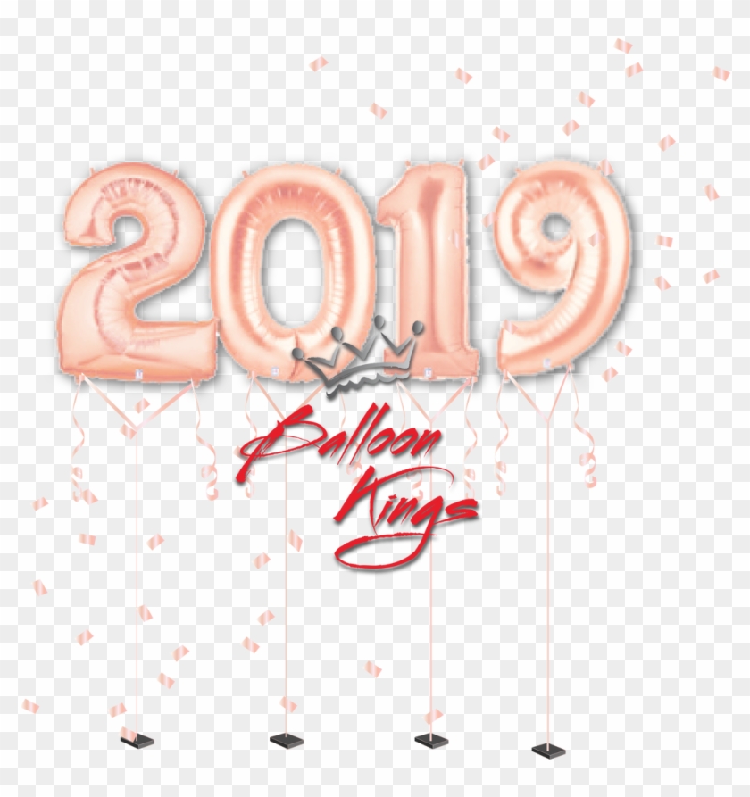 2019 Set On Rose Gold - Number 2 Balloon Clipart