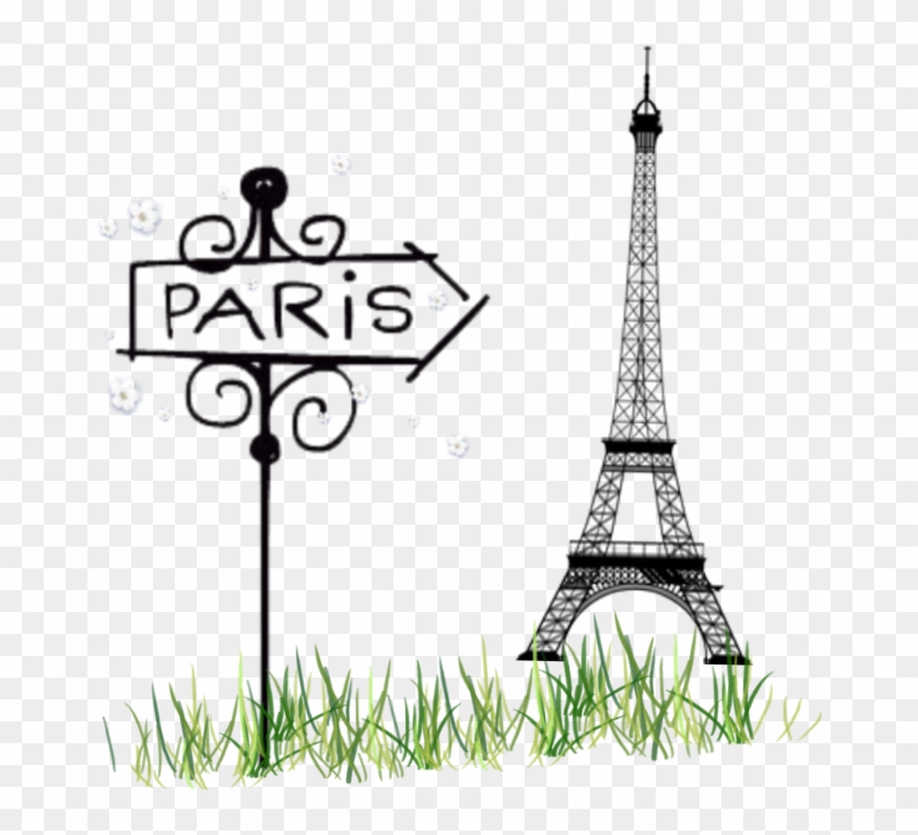 #paris #eiffeltower #eiffel #tower #grass #sign - Paris Clipart