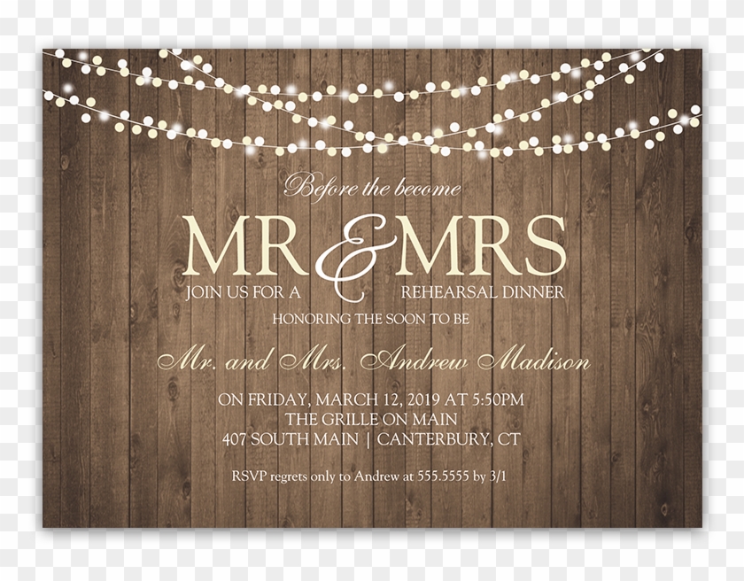 Rustic String Lights Wedding Rehearsal Dinner Invite - Wedding Invitations Lights Wood Clipart
