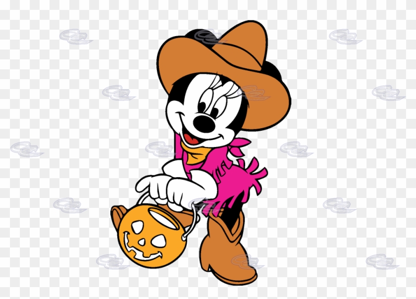 Cute Minnie Mouse With Halloween Basket Onesie, T-shirt, - Imagenes De Minnie Mouse Vaquera Clipart #3007334