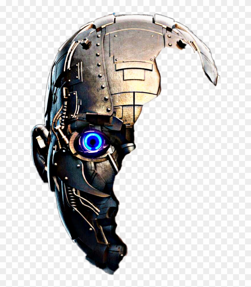 Robot Halfmask Halfside Mask Sticker Alexassticker - Robot Hand Png Picsart Clipart