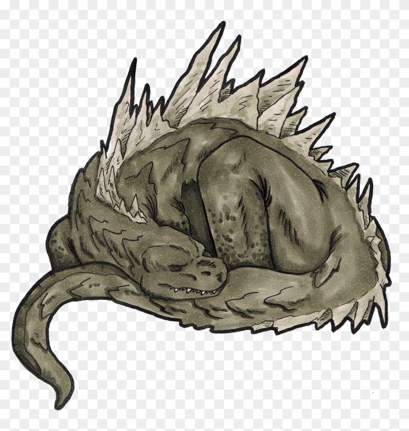 Sleeping Godzilla Stickers - Godzilla Sleeping Clipart