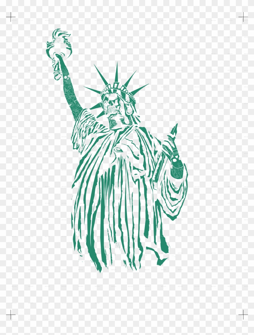 Liberty Drawing Fire - Illustration Clipart