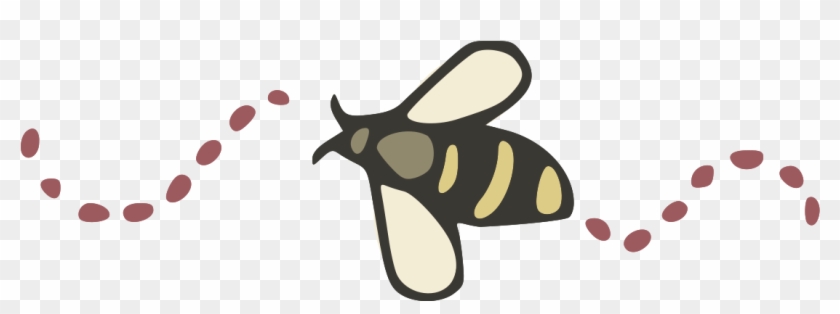 Bees Transparent Dotted Line Clipart