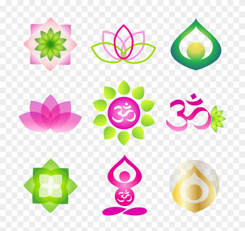 Different Colorful Lotus Yoga Logo Design Png Image - Logo Vector Om Clipart