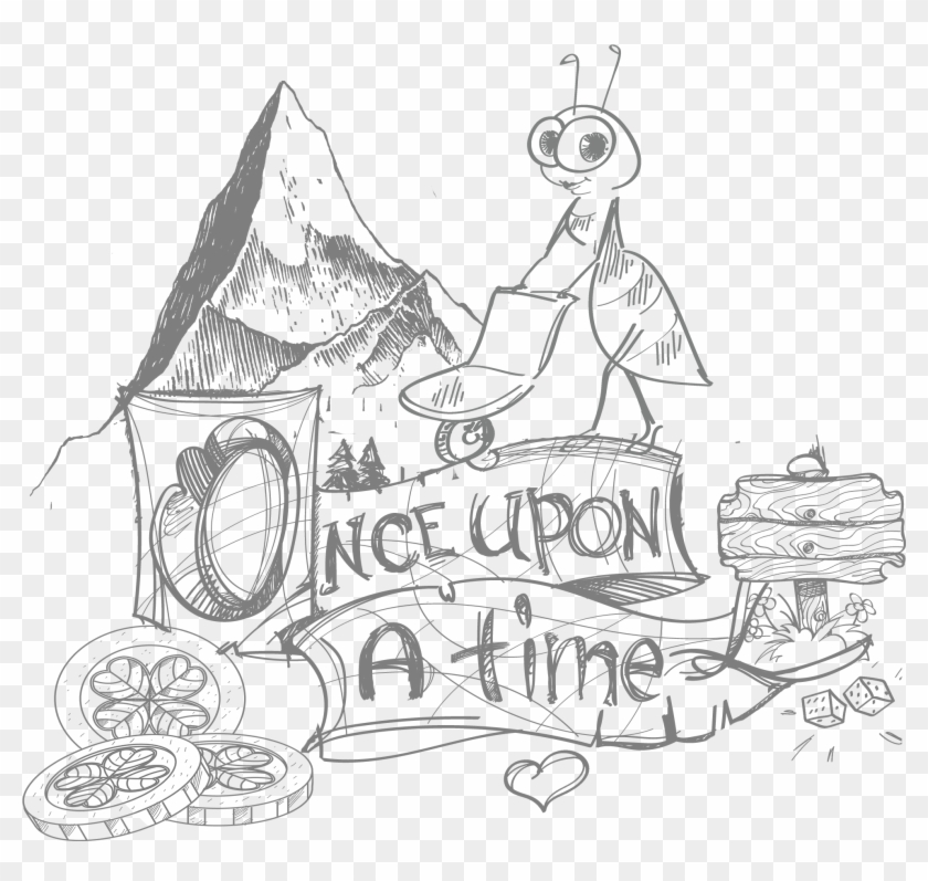 Tale Clipart Open Book - Fairy Tale Clipart Black And White - Png Download