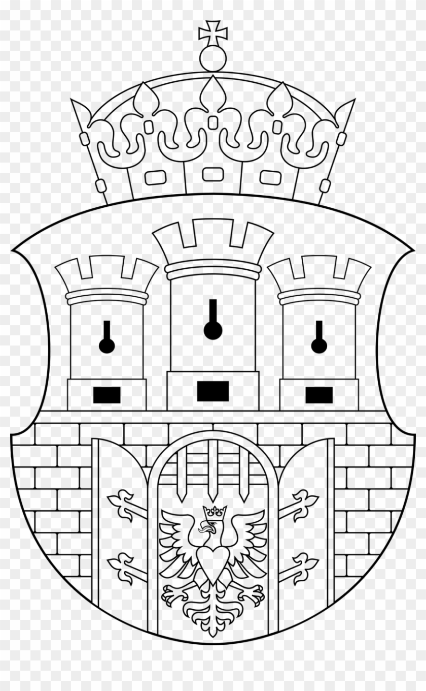 Coat Of Arms Symbol Castle Png Image - Herb Krakowa Czarno Biały Clipart #3009960