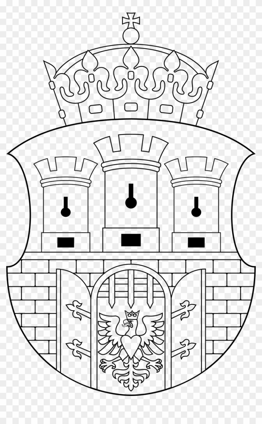 Coat Of Arms Symbol Castle Png Image - Herb Krakowa Czarno Biały Clipart #3009960