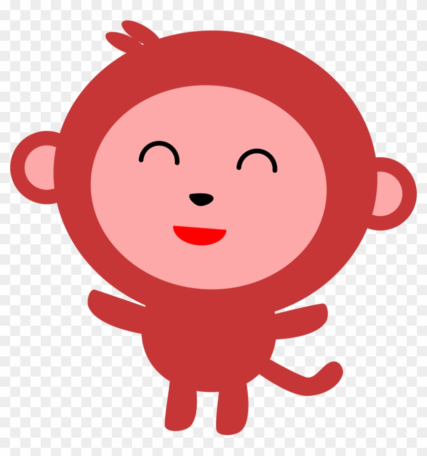 Monkey Clipart Sign - Red Monkey Clipart - Png Download