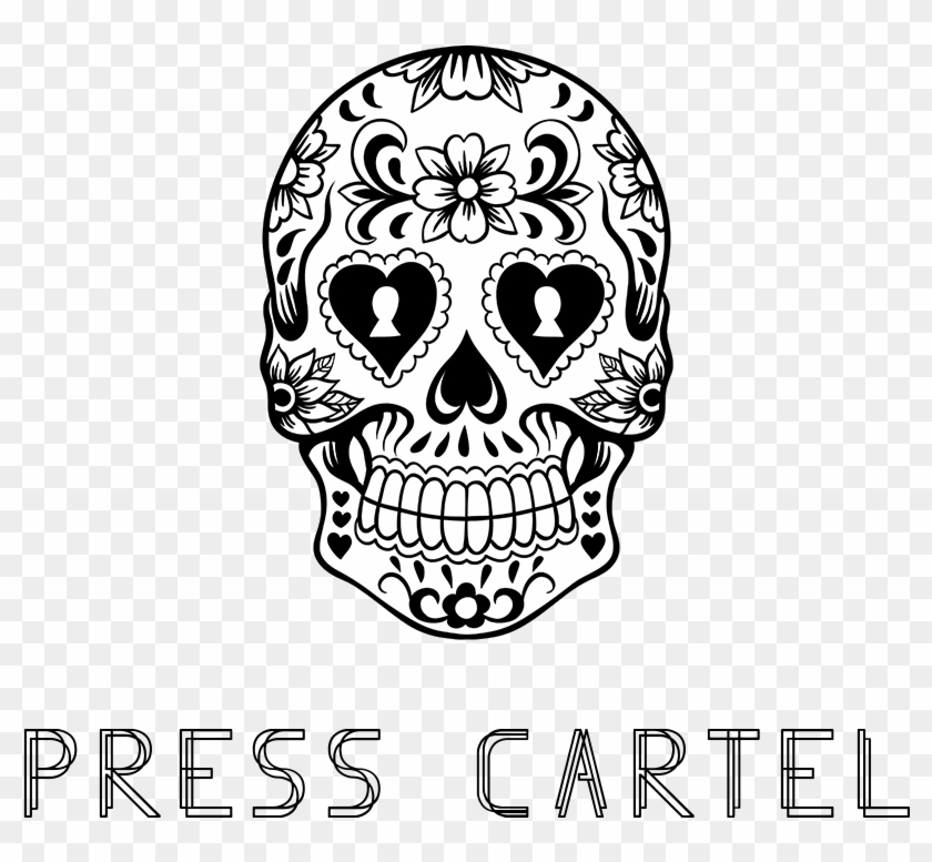Brands - Sugar Skull Black And White Clipart #3010702