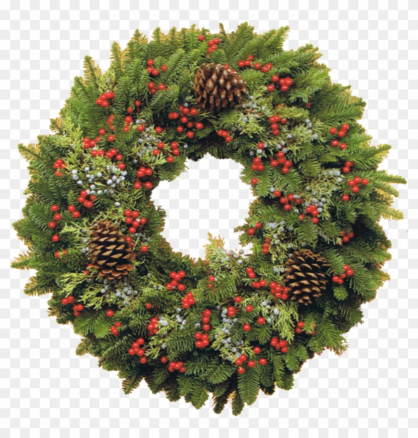 Christmas Wreath Large Cutout Photo - Christmas Wreath Real Png Clipart #3011107