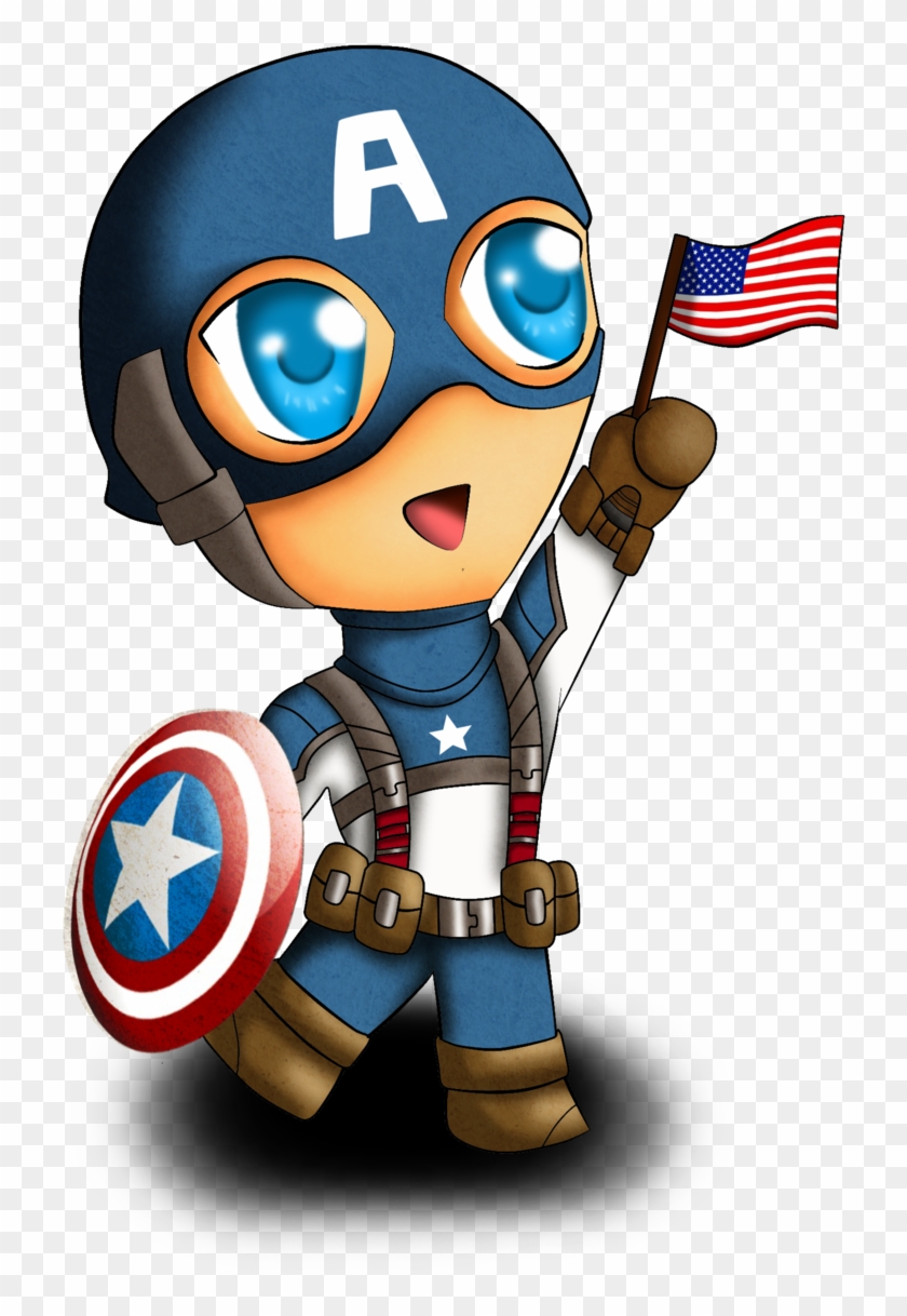 Cartoon Captain America Png - Avengers Chibi Captain America Png Clipart