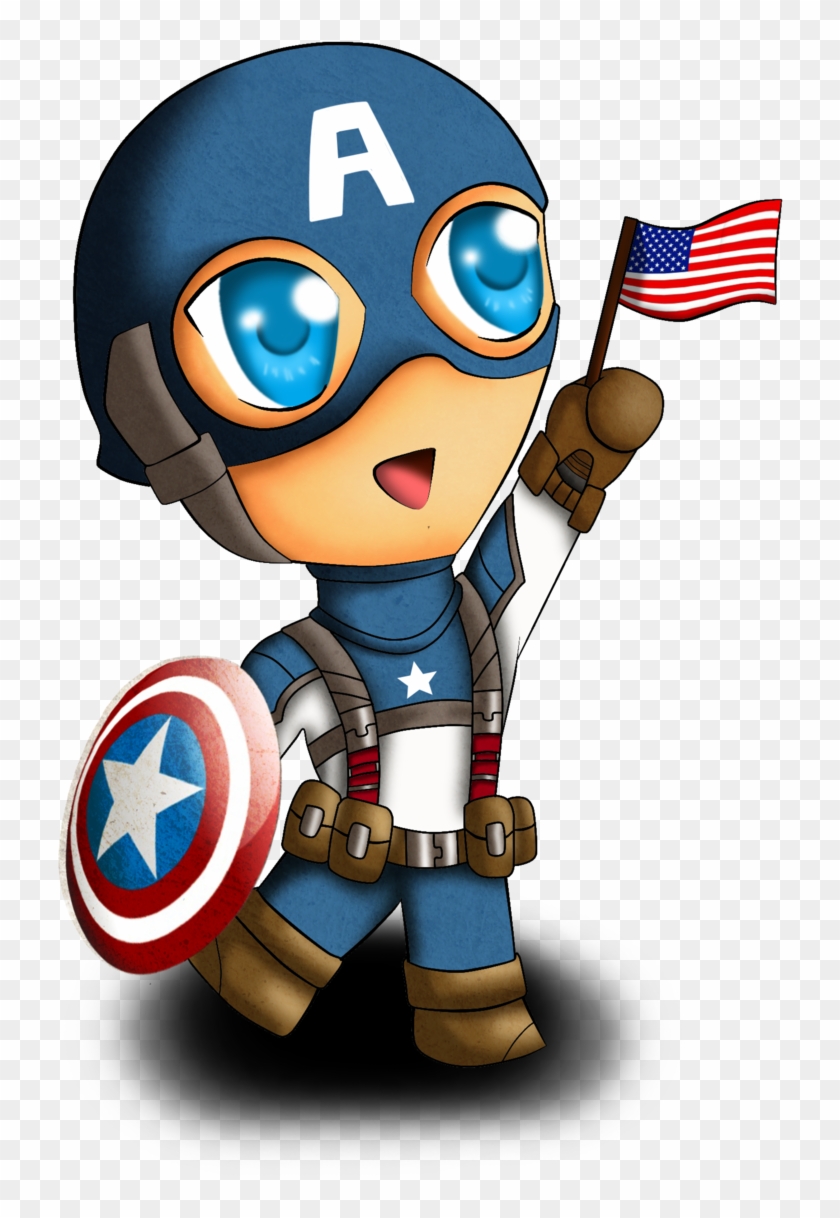 Cartoon Captain America Png - Avengers Chibi Captain America Png Clipart #3011973