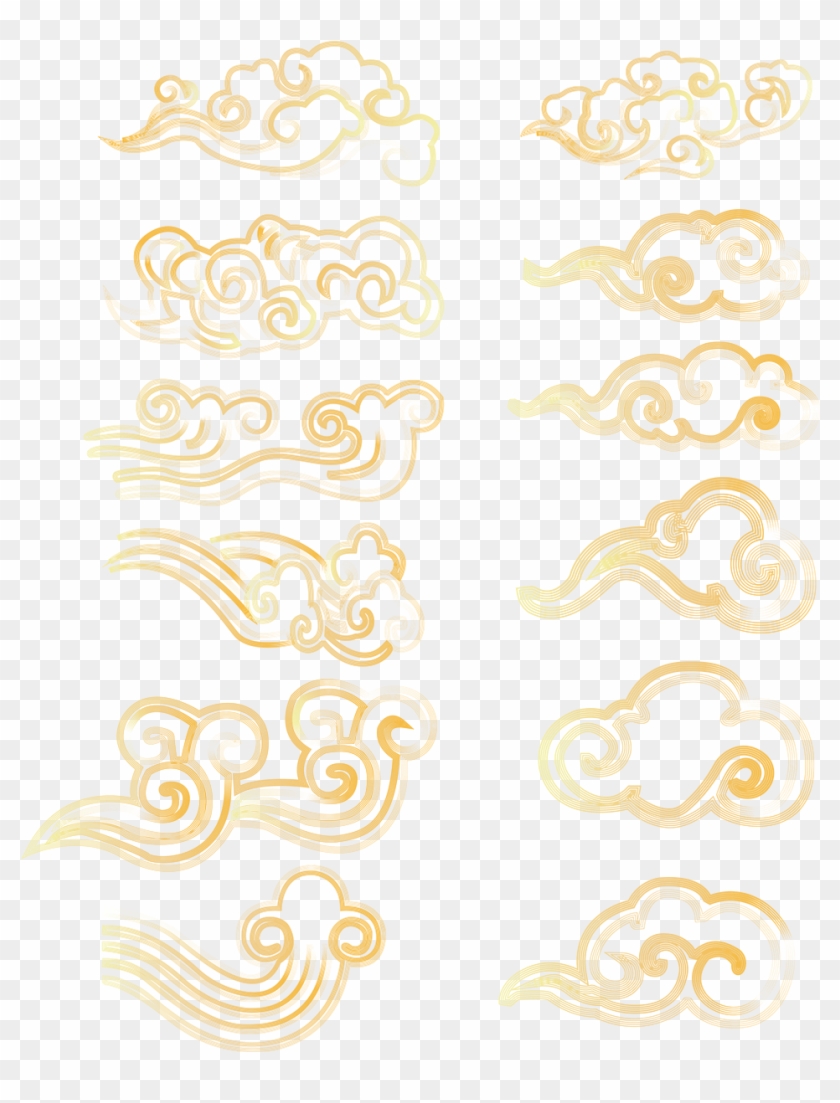 Chinese Style Lines Clouds Shapes Png And Psd - Illustration Clipart #3012305