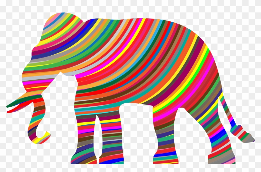 This Free Icons Png Design Of Prismatic Waves Elephant - Illustration Clipart #3012501