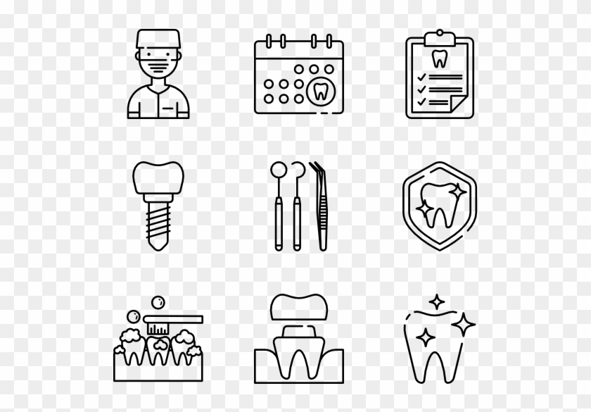 Dental - Hand Drawn Restaurant Icon Clipart #3012686
