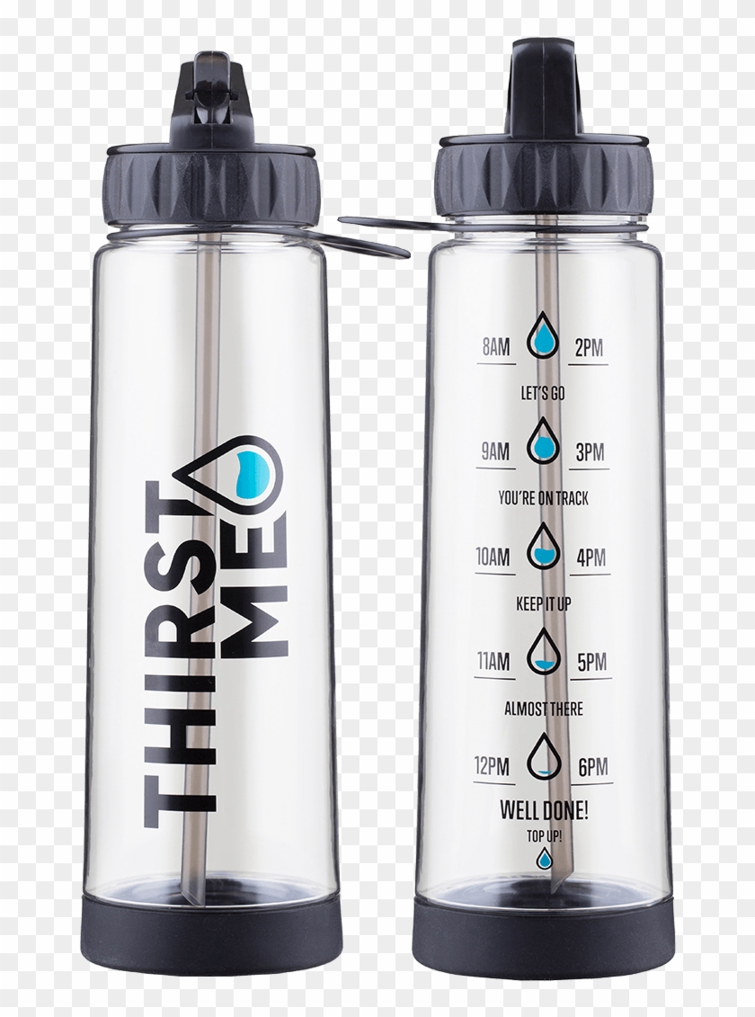 Black Thirstme Water Tracker Bottle - Water Bottle Clipart #3014106