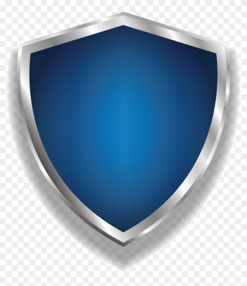 Blue Shield One Top Point Badge With White Border - Flat Panel Display Clipart