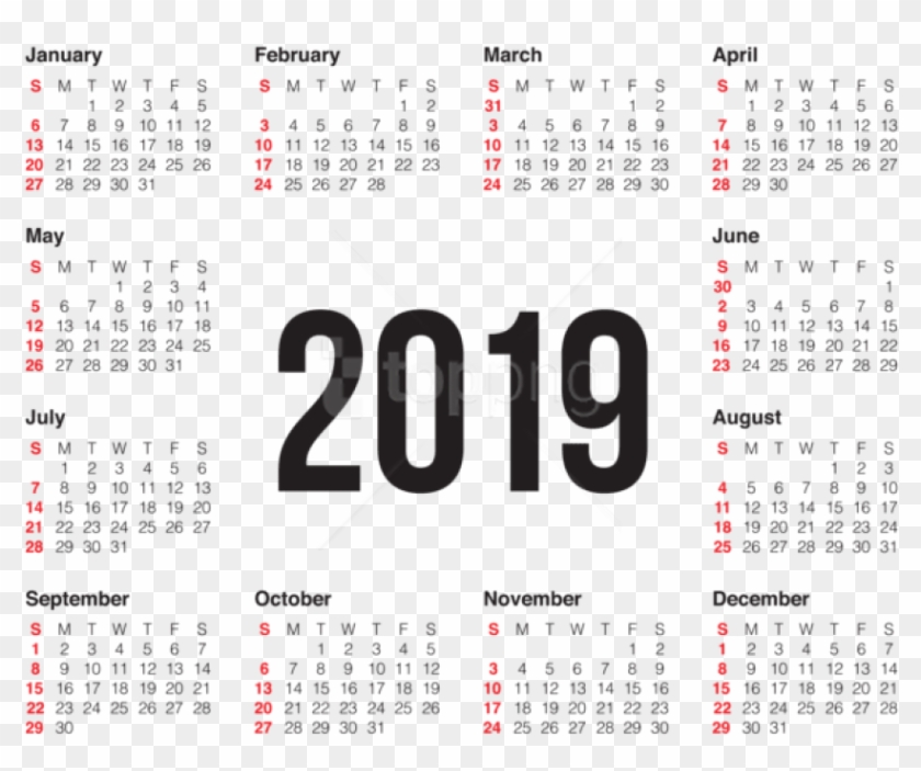 Free Png 2019 Transparent Calendar Png - Calendar 2019 Png High Resolution Clipart