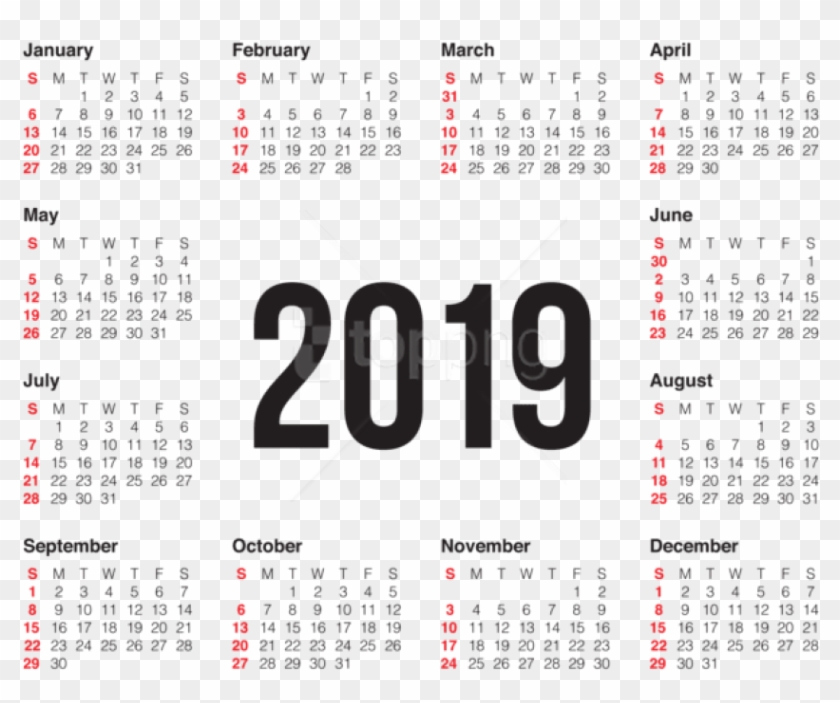 Free Png 2019 Transparent Calendar Png - Calendar 2019 Png High Resolution Clipart #3016775