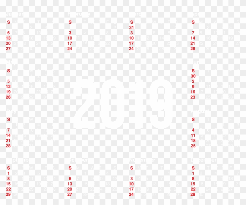 2019 Transparent White Calendar Png Image Clipart