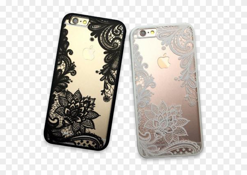 214-flower Lace Full Edge Protection Mandala Vintage - Floral Black And Clear Iphone 6s Plus Phone Case Clipart #3017144