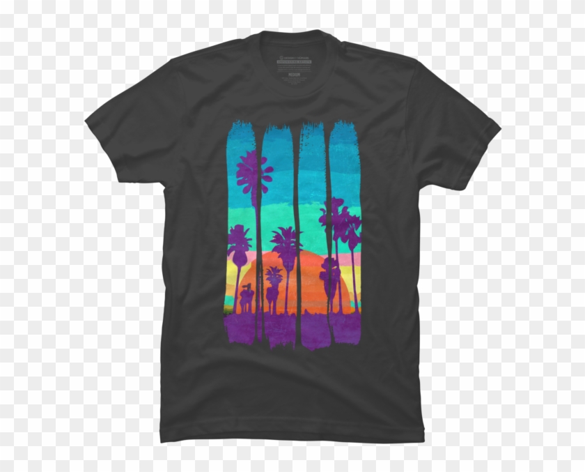 Vintage Brush Strokes Miami Beach Summer Sunset - Australia T Shirt Design Clipart #3017267