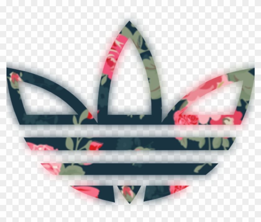 Adidas Logo Brand Clothing Floral Tumblr Picsartfreetoe - Adidas Tumblr Png Clipart
