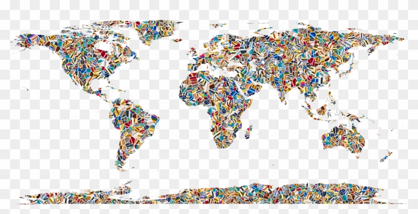 This Free Icons Png Design Of Psychedelic Tiled World - Psychedelic World Map Clipart
