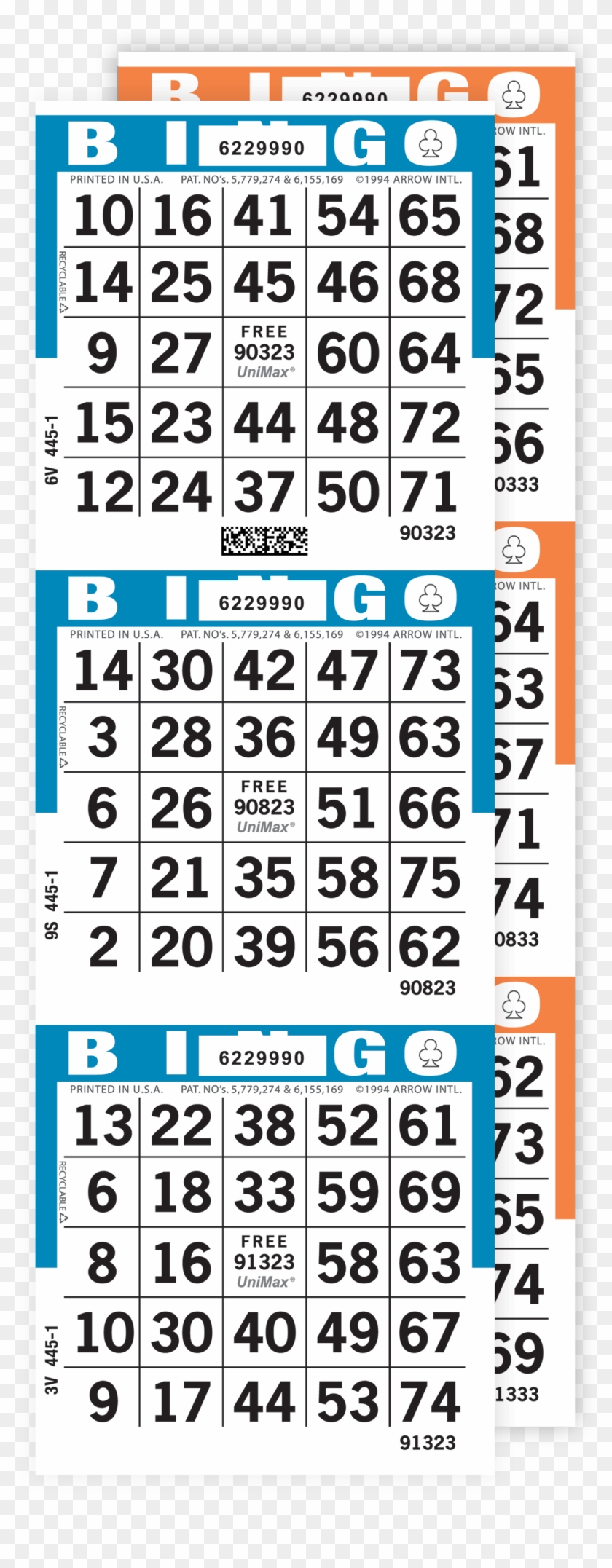 Unimax 3-on Bingo Paper - Bingo Clipart