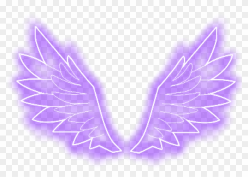 #neon #fly #wings #wing #angel #purple #tumblr #cool - Neon Angel Wings Png Clipart #3020643