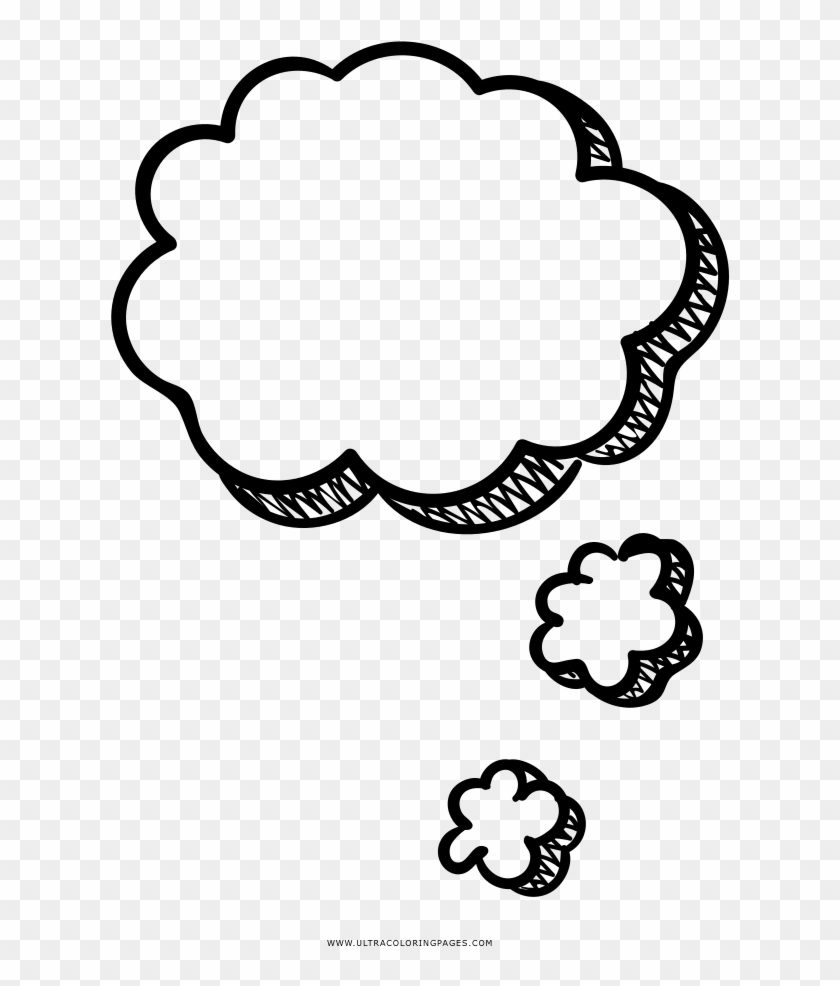 Thought Bubble Coloring Page - Line Art Clipart