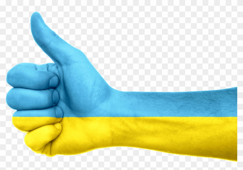 Ukraine Flag On Hand Clipart