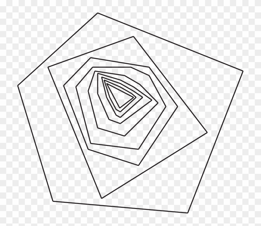 Nested Polygons Converging To A Triangle - White X Clipart