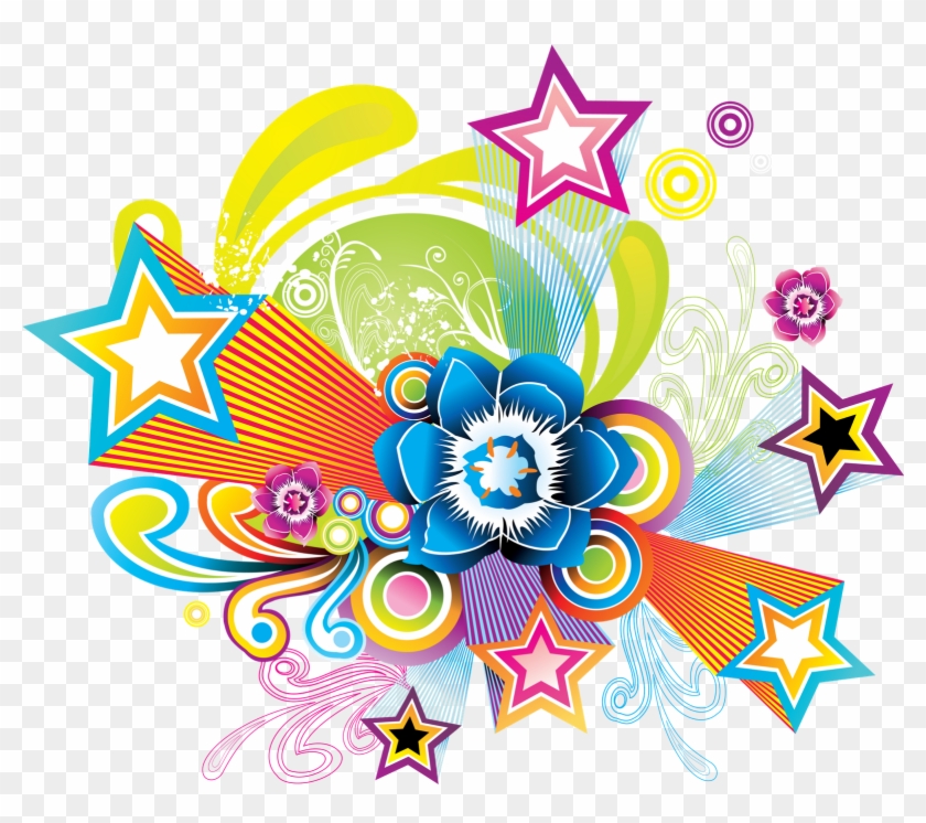 Full Color Decal Stars Salute Rainbow Sticker, Stars - Cách Trang Trí Ngôi Sao Đẹp Clipart