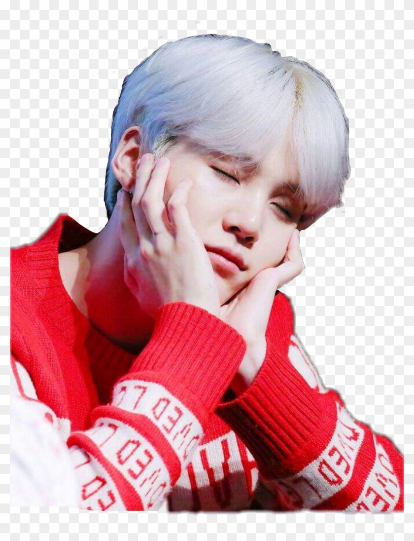 Bts Dna Loveyourself Yoongi Minsuga Suga Red Bluehair - Bts Suga Png Dna Clipart #3023160