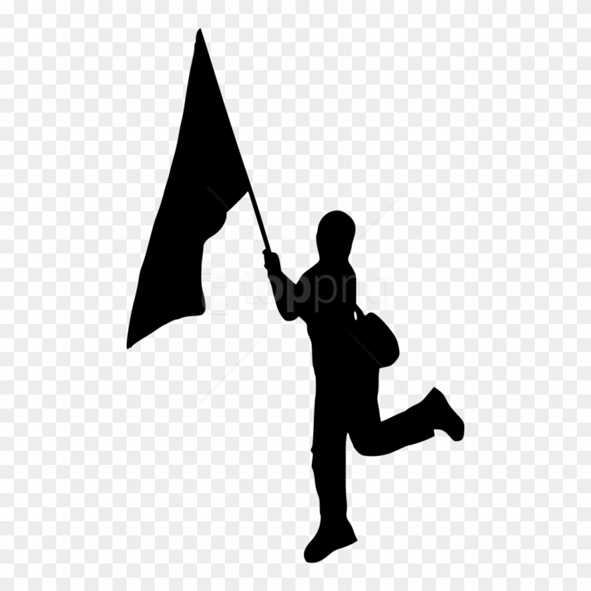 Free Png Person With Flag Silhouette Png - Umbrella Clipart