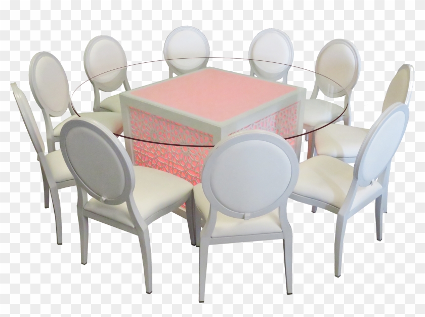 Mashrabiya Round Glass Dining Table With Dior Dining - Chair Clipart #3026110