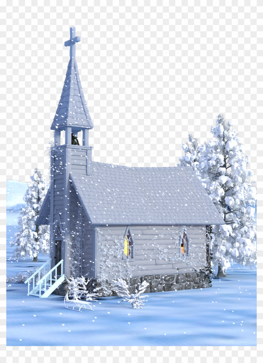 Christmas Advent Church Snow Png Image - Christmas Church In The Snow Clipart #3026949