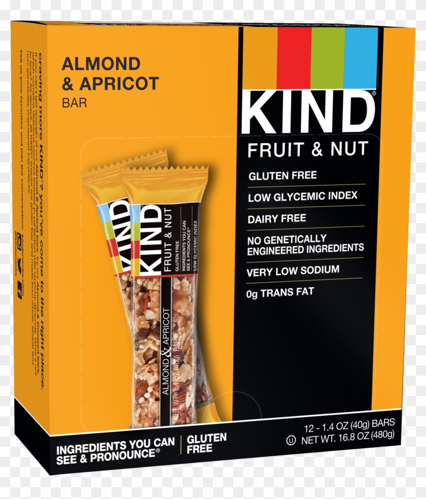 Kind Bars, Almond & Apricot, Gluten Free, Low Sugar, - Chocolate Coconut Kind Bars Clipart #3027528