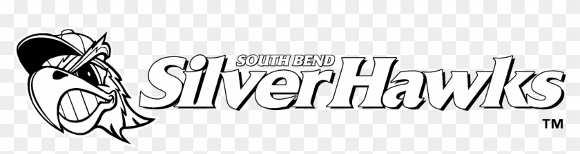 South Bend Silver Hawks Logo Black And White - South Bend Cubs Clipart #3028120