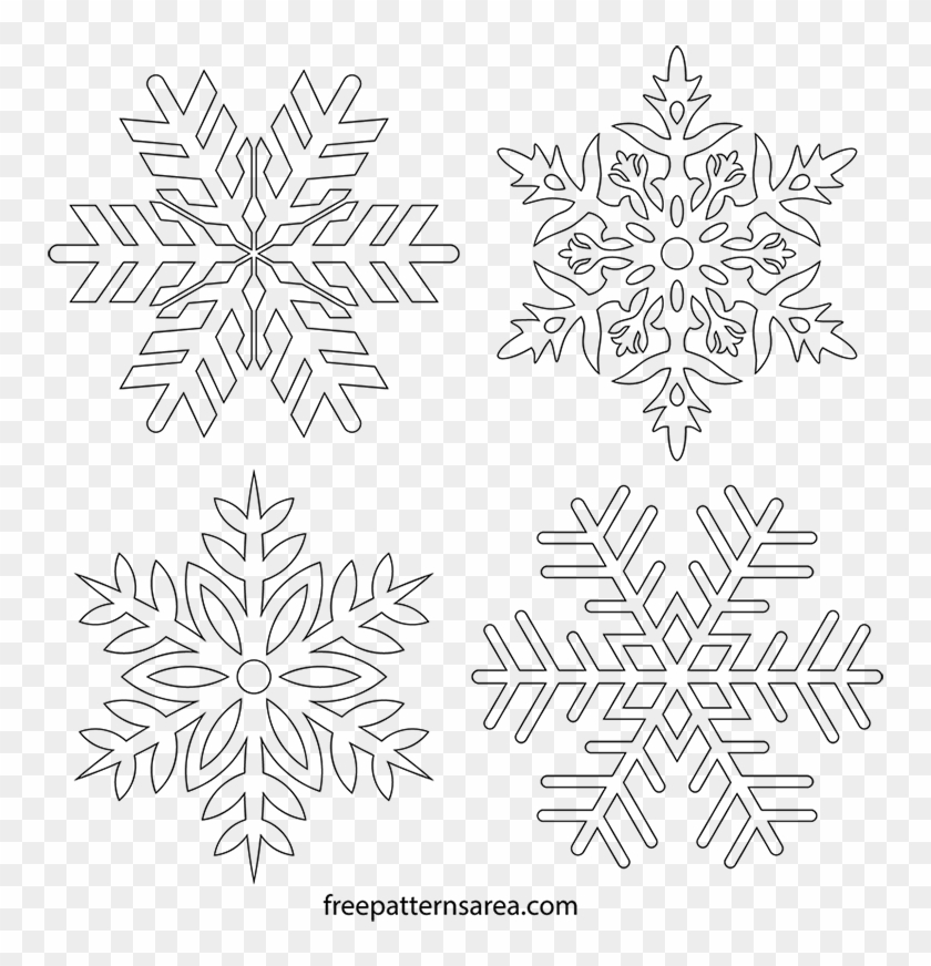 Intricate Drawing Snowflake - Snowflake Stencil Clipart #3028315