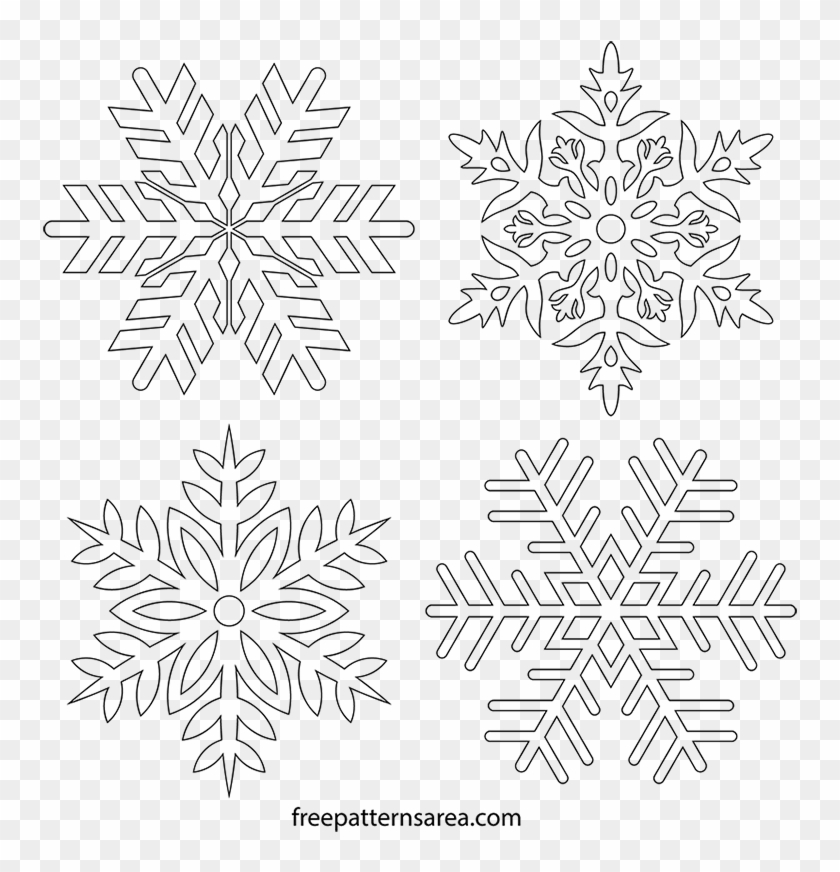 Intricate Drawing Snowflake - Snowflake Stencil Clipart